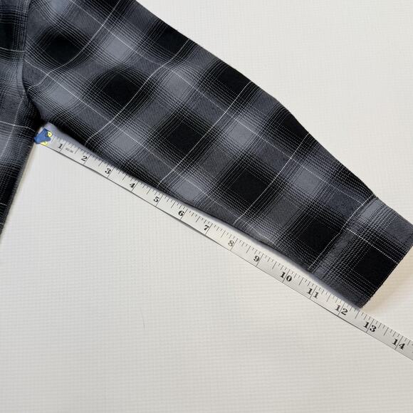 Dixxon Flannel Company Shirt Youth Small Black Gray Plaid Long Sleeve Snap - Picture 6 of 11